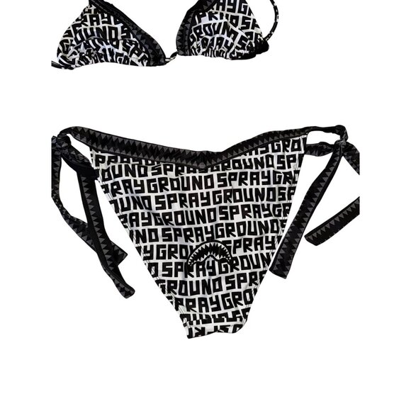 Sprayground Limited Edition Black & White Bikini Set XL Bottom Large Top Sexy - Picture 4 of 8